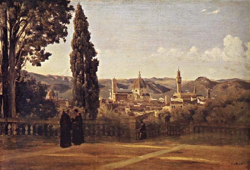 Corot Camille Florence Since the Gardens of Boboli oil painting image